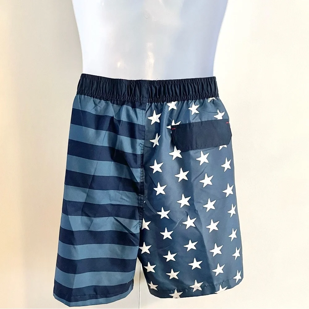 New Men’s STARS and STRIPES Drawstring Swim Trunks - Picture 3 of 10